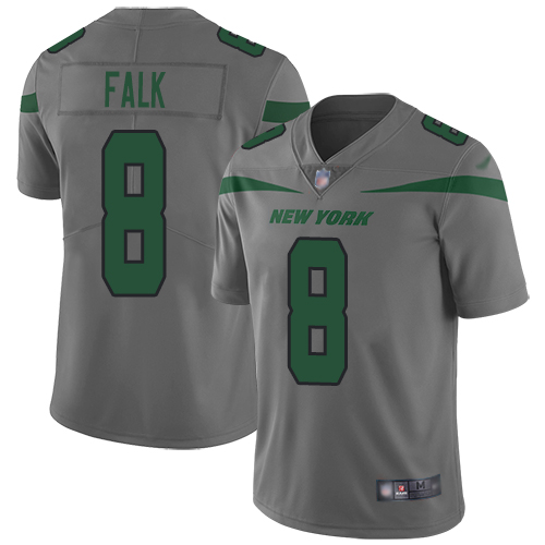 New York Jets Limited Gray Men Luke Falk Jersey NFL Football #8 Inverted Legend